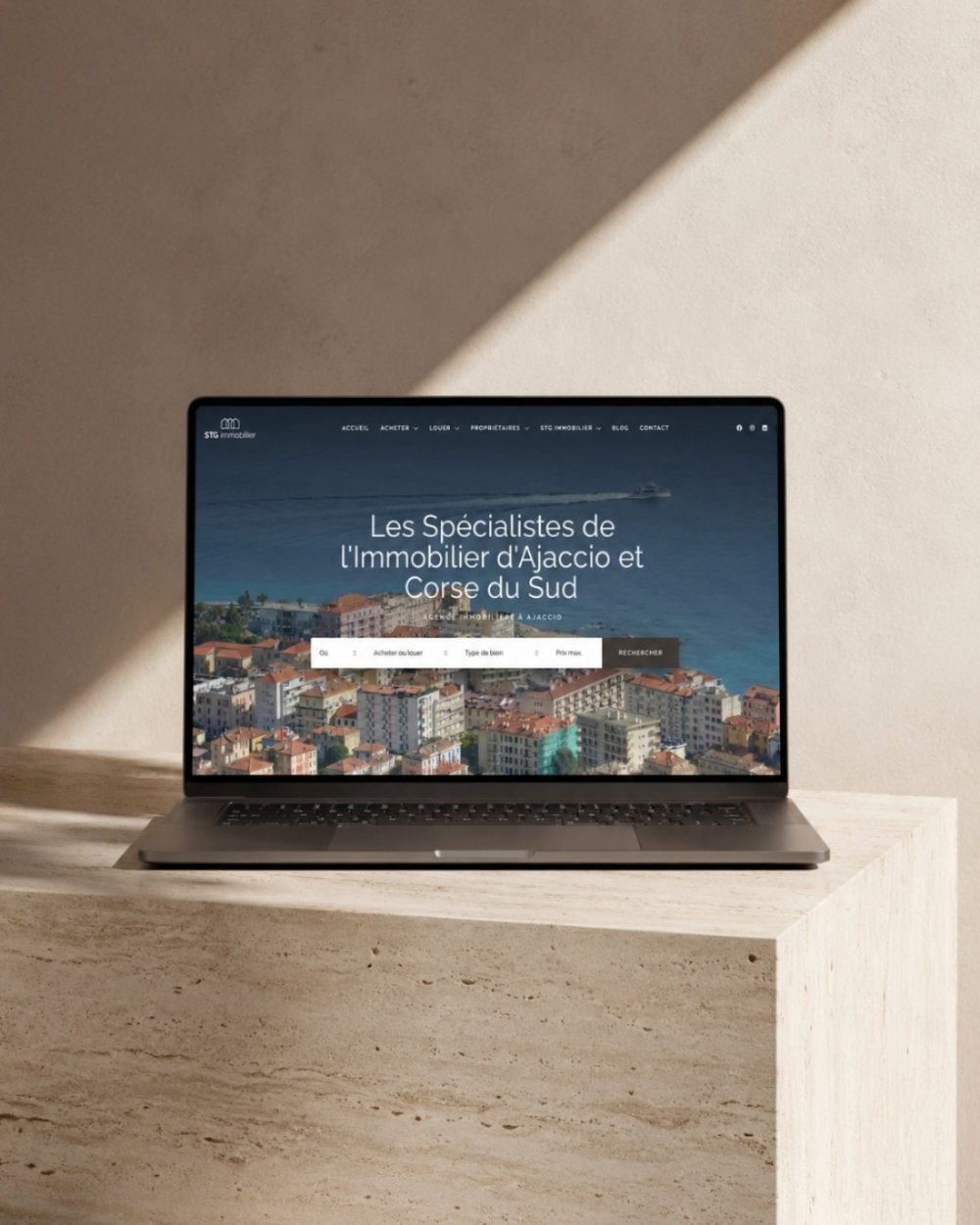 création site web agence immobilière dynamique et seo ajaccio