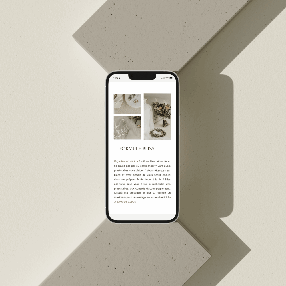 Création de site vitrineWedding Planner